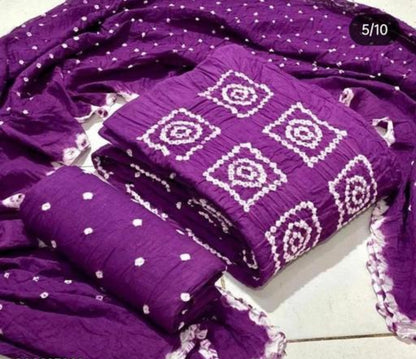 Cotton Satin Self Color Square Panel Bandhani Fabric - Premium  from Ethenika.com - Just INR 1490! Shop now at Ethenika.com 