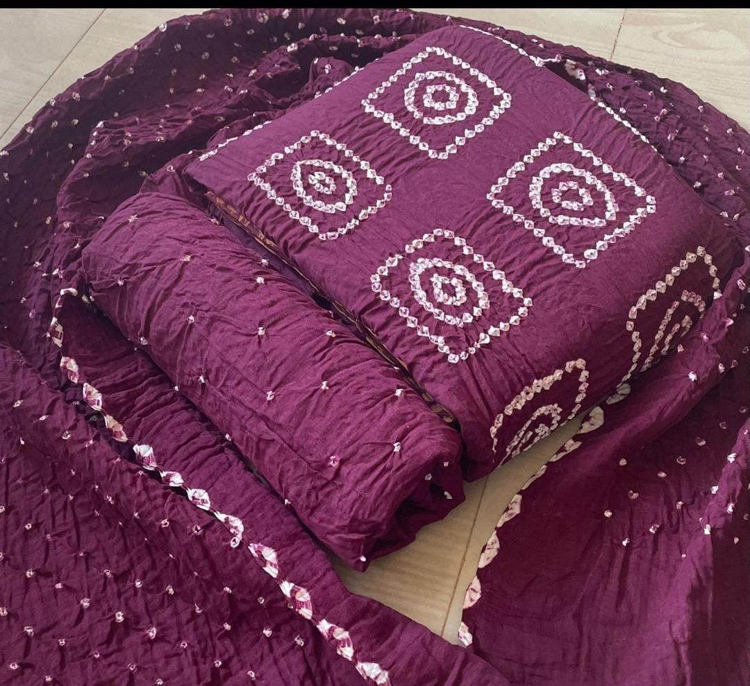 Cotton Satin Self Color Square Panel Bandhani Fabric - Premium  from Ethenika.com - Just INR 1490! Shop now at Ethenika.com 