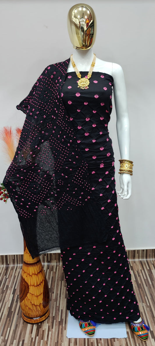 Cotton Satin Kutch Multi Gulti Bandhani Dress Material - Premium  from Ethenika.com  - Just INR 1590! Shop now at Ethenika.com 