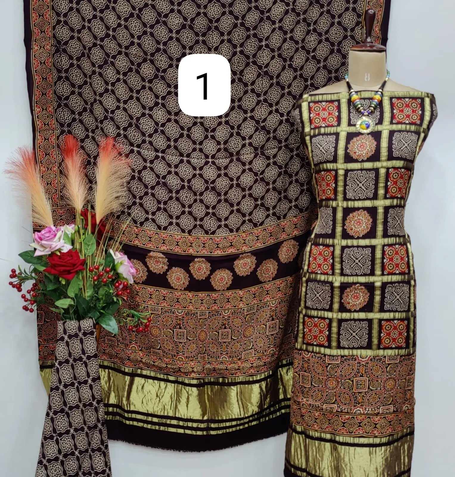 modal silk dress material MUMTAZ ARTS TANYA MODAL SILK DRESS MATERIAL